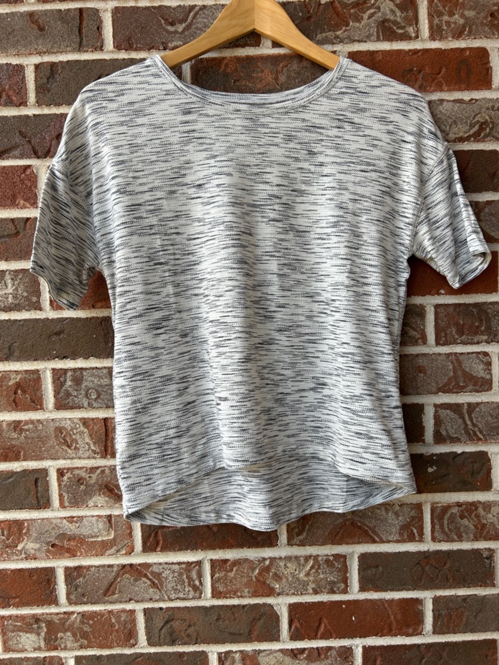 lululemon Run it out White & Gray Space-Dye Short Sleeve Tee